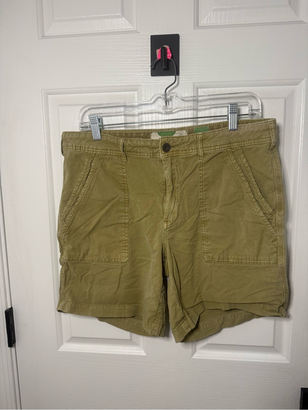 Anthropologie Olive Utility Patch-Pocket Shorts